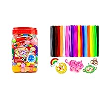 1200pcs pom poms+1000pcs Pipe Cleaners, Art and Craft Supplies