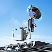 Multifunctional Car Phone Holder for Video Recording, 360 Degree Rotation Magic Arm Anti-Shake Car Phone Holder for POV Vlog Shooting, Suction Cup Phone Holder for All Smartphones & Car