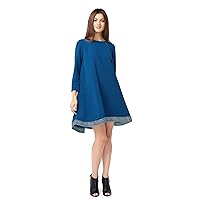 ANASTASIIA IVANOVA Day Mini Dress Bondi Blue Color Viscose/Silk/Wool