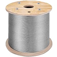VEVOR 3/16 Stainless Steel Cable 1000FT, T316 4700 LBS Breaking Strength Thickened Cable Railing System Wire Rope Aircraft Deck Railing Kit Fence Wire