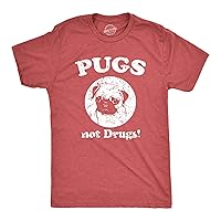 Mens Pugs Not Drugs T Shirt Pug Face Funny T Shirts Dogs Humor Novelty Tees