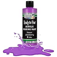 Pouring Masters Neon Jazzberry Acrylic Ready to Pour Pouring Paint – Premium 8-Ounce Pre-Mixed Water-Based - for Canvas, Wood, Paper, Crafts, Tile, Rocks and More