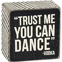 25137 Cheveron Trimmed Small Box Sign, 3 x 3-Inches, You Can Dance