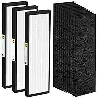 3 Pack FLT4825 HEPA Filter B Replacement Compatible with AC4825 AC4300 AC4800 AC4900 AC4850 Air Purifi-ers (3 Pack H13 True HEPA Filters + 12 Carbon Pre-Filters)