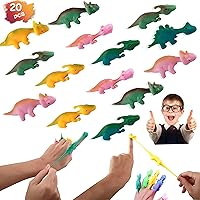 20 Slingshot Dinosaur Finger Toys, Catapult Toys Elastic Flying