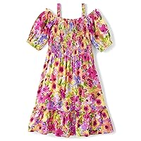 The Children's Place Baby Girls' Short Sleeve Dressy Special Occasion Dresses, Madalyn Floral Cold Shoulder, Medium