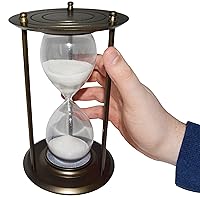 Large 3 Minutes and 25 Seconds Hourglass with Brushed Bronze Metal Housing and Glass Timer, Elegant Design, 8.5