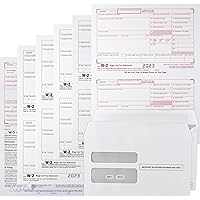 W2 Tax Forms for 2023 4 Part, IRS-Compatible W2 Forms For 25 Employees - Compatible with Quickbooks Software & Laser, Inkjet Printers - Includes 25 Self-Sealing Envelopes