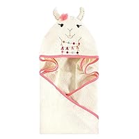 Unisex Baby Cotton Animal Face Hooded Towel, Llama, One Size