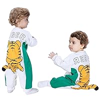 TONWHAR Unisex Kids Long Sleeve Romper Outwear,Animal Print Spring Outfit Jumpsuit for Toddler Boys Girls