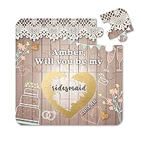 Personalized Bridesmaid Proposal Puzzle. Custom Will You Be My Bridesmaid Gift. Ask Bridesmaid with a Funny Proposal (Scratch Off in Nude Colors)