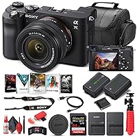 Sony Alpha a7C Mirrorless Digital Camera with 28-60mm Lens (Black) (ILCE7CL/B) + 64GB Memory Card + NP-FZ-100 Battery + Corel Photo Software + Case + External Charger + Card Reader + More (Renewed)
