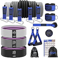 WALITO Exercise Bands Set, Resistance Bands with Handles, Booty Bands for Yoga, Pilates, Fort Rehab, Gym and Home Workout.