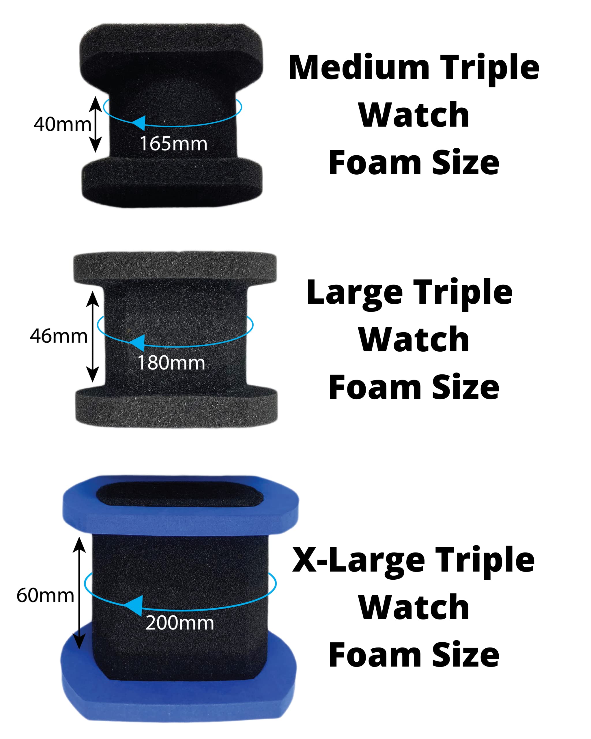 CASEBUDi Triple Watch Travel Case | Tough Protection Storage Zipper Three Wristwatch | Medium Ballistic Nylon (Black)