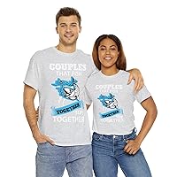Couple That Fish Together Stay Together Day Trendy Tee Deep-Sea Trip Buddies Hanging Hook Unisex Heavy Cotton T-Shirt