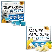 ACTIVE Washing Machine And Foaming Hand Soap Refill Tablets Bundle - Includes 12 Month Supply Washing Machine Descaler Deep Cleaning Tablets & Foaming Hand Soap Refill Tablets - 36 Tablet Combo