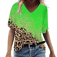 YZHM Women's Shirt Short Sleeve Tees Loose Fit Plus Size Tops Tie Dye Casual T-Shirt Trendy Summer Clothes Soft Tshirts