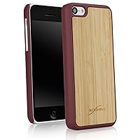 Case for iPhone 5c (Case by BoxWave) - True Bamboo Minimus Case, Hand Made, Real Wood Cover for iPhone 5c, Apple iPhone 5c - Maroon