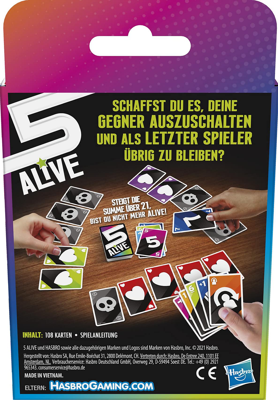 Disney Frozen Hasbro Five Alive Card Game, Quick Game for Kids and Families, Easy to Learn Family Game from 8 Years, 5 Alive Card Game for 2-6 Players