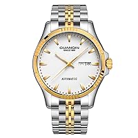 Guanqin Men's Date Analogue Automatic Automatic Self-Winding Mechanical Wrist Watch with Stainless Steel Bracelet