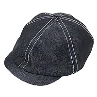 Exasu Men's Hunting Cap Denim Large Size Hat, Approx. 25.6 inches (65 cm), Black, Black