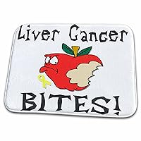 3dRose Funny Awareness Support Cause Liver Cancer Mean Apple - Dish Drying Mats (ddm-120555-1)