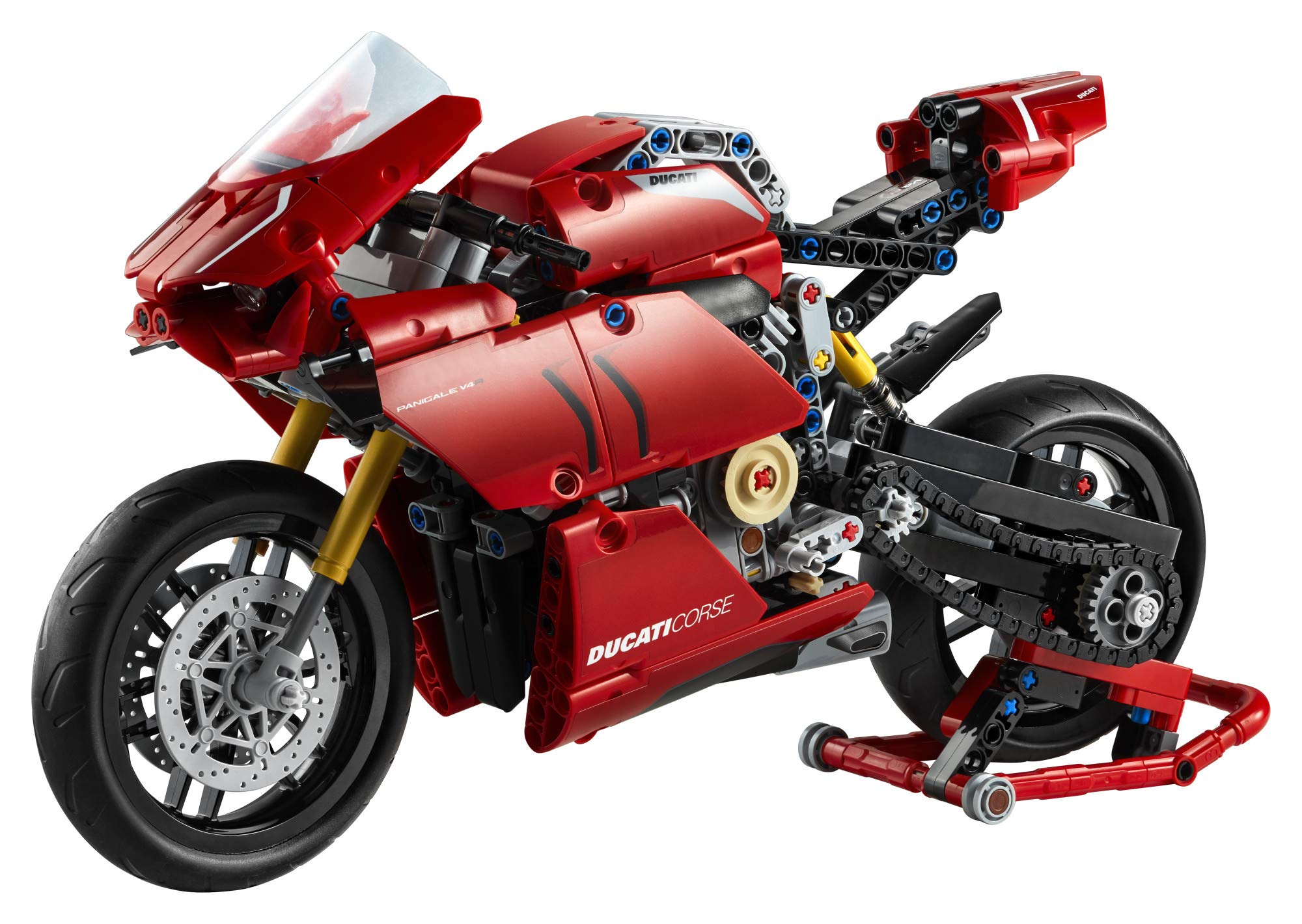 LEGO Technic Ducati Panigale V4 R Motorcycle 42107 Building Set - Collectible Superbike Display Model Kit with Gearbox and Working Suspension, Fun for Adults, and Motorcycle Enthusiasts