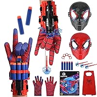 Spider Web Shooter Toy Set: Includes 2 Web Shooters for kids, 2 Spider Hero Gloves, 2 Spider Masks and 1 Spider Cape, with Thrilling Spider Web Shooters - Fun Web Slinger Toys for Kids Ages 3+