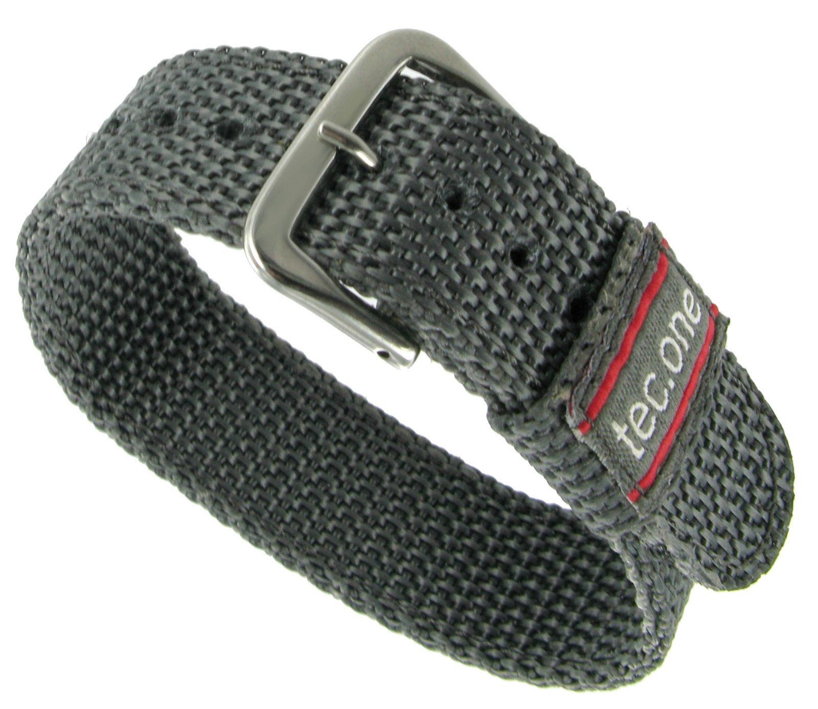 Tec.one 20mm Gray Nylon Performance Sport Wrap Watch Band Strap Military Style