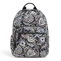 Vera Bradley Women's Cotton Campus Backpack, Java Navy Camo - Recycled Cotton, One Size
