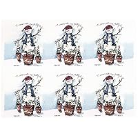 93 Christmas Snowman O Come All Ye Faithfull Waterslide Ceramic Decals by The Sheet (8 1/2