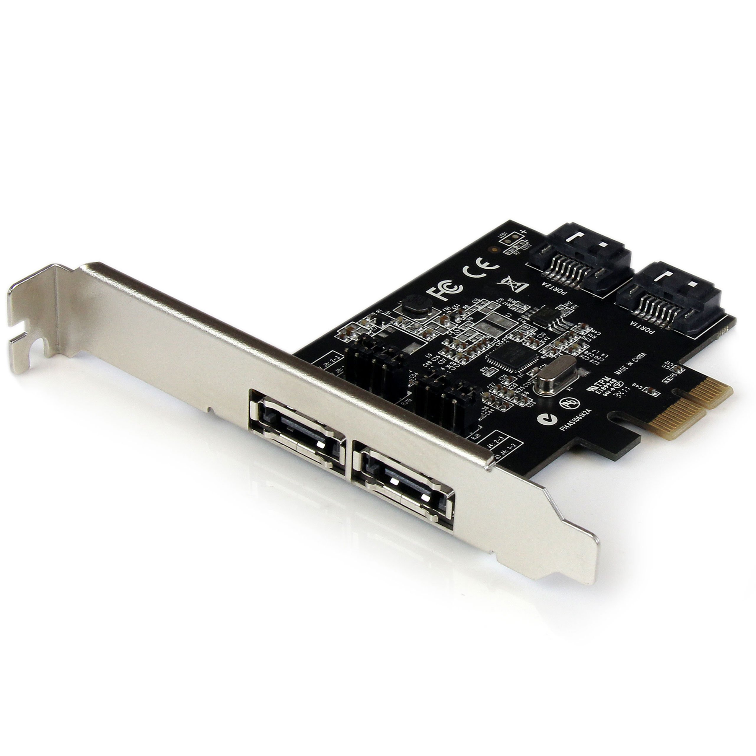 StarTech.com 2 Port PCI Express SATA 6 Gbps eSATA Controller Card - Dual Port PCIe SATA III Card - 2 Int/2 Ext - SATA III 6Gbps (PEXESAT322I)