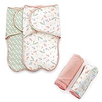 Ingenuity Farewell Fuss™ Adjustable Easy-Wrap Baby Swaddle 2 Pack - Posy™ & Comfy Bundle™ 2-Pack Multi-Use Swaddle Blanket Set - Posy™