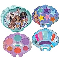 Townley Girl The Little Mermaid Clam Beauty Compact Set Kit with Lip Gloss Palette, Makeup Set for Kids Girls, Ages 3+ Perfect for Parties, Sleepovers and Makeovers