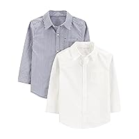 Baby Boys' Long-Sleeve Woven Shirt, Pack of 2