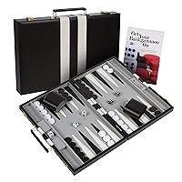 Top Backgammon Set - Classic Board Game Case - Best Strategy & Tip Guide - Available in Small, Medium and Large Sizes (Black, Medium)