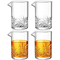 4 Pcs Cocktail Mixing Glass 24 oz Cocktail Stirring Glasses Crystal Glasses Mixing Pitcher for Bar Party Bartender Whiskey Drinking Shaker Accessory
