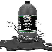 Pouring Masters Steel Gray Acrylic Ready to Pour Pouring Paint - Premium 64-Ounce Pre-Mixed Water-Based - for Canvas, Wood, Paper, Crafts, Tile, Rocks and More