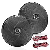 PyleUsa Marine Vehicle Speakers - Dual 2-Way 320W 4 Ohm Low Profile Waterproof Car Component Speaker System, 8 Oz Magnet, Voice Coil, for Custom Audio Boat, Truck, Watercraft, Mobile, Off-Road (Black)