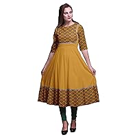 Bimba Printed Indian Kurtis For Women Anarkali Kurti Maxi Casual Dress