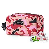 Cerbonny Small Cooler Bag Freezable Lunch Bag for Work School Travel,Leak-proof Small Lunch Bag,Small Insulated Bag For Kids/Adults,Freezable Snack Bag Fit For Yogurt (Red Camo-s)
