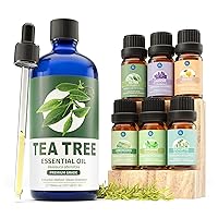 Essential Oils Gift Set with Tea Tree Oil - Top Blends for Diffusers, Home Care, Candle Making, Fragrance, Aromatherapy, Humidifiers with Carrier Oil Bundle & Save