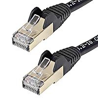 StarTech.com 6ft CAT6a Ethernet Cable - 10 Gigabit Shielded Snagless RJ45 100W PoE Patch Cord - 10GbE STP Network Cable w/Strain Relief - Black Fluke Tested/Wiring is UL Certified/TIA (C6ASPAT6BK)
