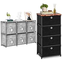 6 Cube Storage Organizer Shelf and fabric Storage Dresser with 4 Drawer