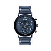Men's Bold Evolution Swiss Quartz Watch with Stainless Steel Link Bracelet, Blue