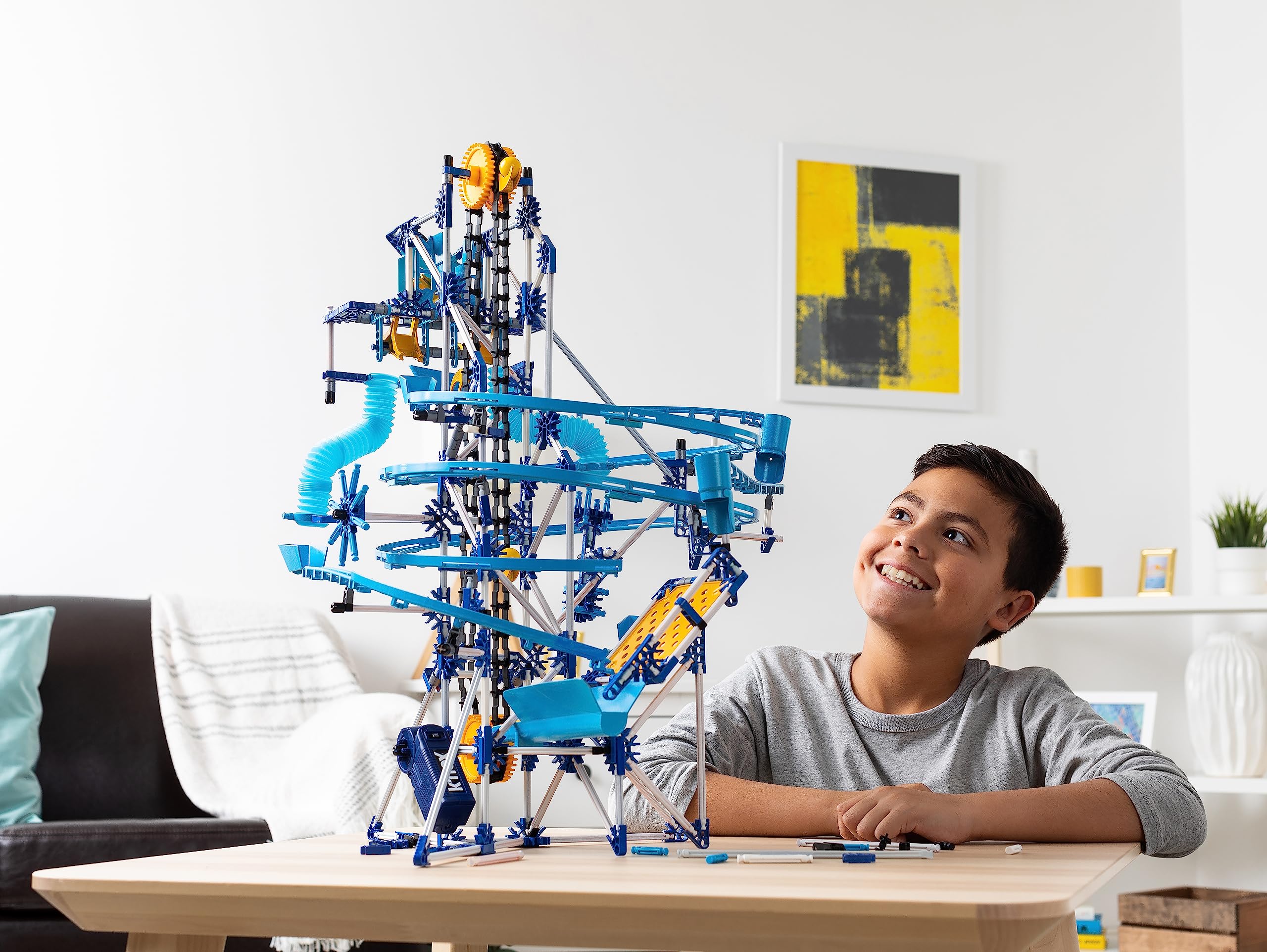 K'NEX Marble Coaster Run with Motor Set, 504 Piece Marble Maze Game Building Toy for Kids, Stem Learning Toy for Boy Girl Age 8+, 3 Different Builds for Skills