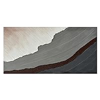 Slyart Handmade Modern Abstract Painting 3D Heavy Texture Canvas Wall Art 48x24 Inches Minimalism Sea Wave Quartz Sand Oil Paintings on Canvas for Living Room Bedroom Wall Decor