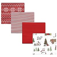 Hudson Baby Unisex Baby Cotton Flannel Receiving Blankets, Christmas Forest, One Size