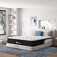 King Size Mattress, 12 Inch Hybrid Mattress with Comfort Foam, Gel Memory Foam and Individually Pocket Innerspring King Mattress for Motion Isolation & Edge Support, CertiPUR-US Certified