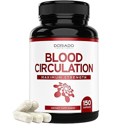 Blood Circulation Supplement (150 Capsules) - Blood Flow Support Complex - Niacin, L-Arginine, Ginger, Cayenne Pepper, Hawthorn, Diosmin - Vegan & Non GMO - Support Leg & Vein Health - (150 Count)
